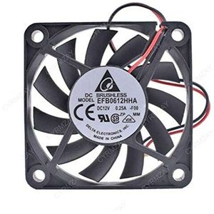 CYRMZAY Koelventilator voor DELTA EFB0612HHA 12V 0.25A 60 * 60 * 10MM 6CM 2Pin Koelventilator