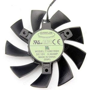 CYRMZAY Koelventilator voor EVERFLOW T128015SH 12V 0.32A 2Pin Crad Ventilator For EVGA GTX 650 650Ti GTS 450