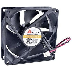 CYRMZAY Koelventilator voor Y.S.TECH FD128025HB 8CM 80 * 80 * 25MM 12V 0.20A 2Pin Koelventilator