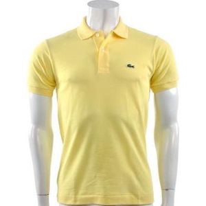 Lacoste polo geel effen katoen normale fit met logo