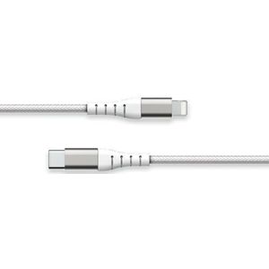 Force Power Lite oplaadkabel met nylon gevlochten, USB A/USB C, 1,2 m, wit