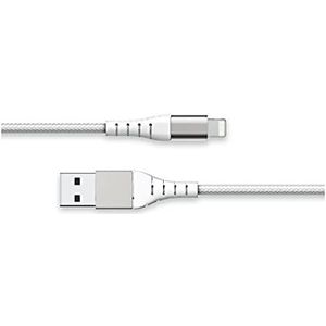 BIG BEN Force Power lite 2 m nylon gevlochten USB A/USB C oplaadkabel - wit