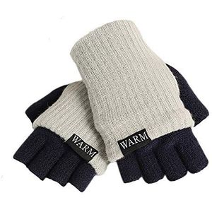 Fablcrew Warme gebreide handschoenen voor de winter, vingerloos, polswarmer voor dames, meisjes, eenheidsmaat (zwart)