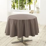 Eettafel - Tafelkleed - Taupe - Polyester - Dia 180 cm