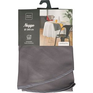 Eettafel Tafelkleed - Donkergrijs - Rond - Dia 180 cm - Polyester
