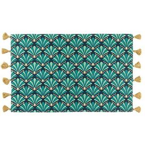Rechthoekig tapijt + kwasten, 50 x 80 cm, katoen, bedrukt, goud, Artchic B