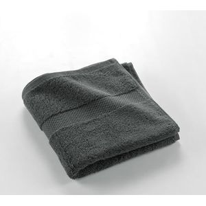 douceur d'intérieur, Handdoek (50 x 90 cm) Elegance Antraciet, 100% Katoen Effen