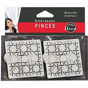 Douceur d'Intérieur 2 Tie Backs 6,8 x 6,8 cm Metalen Patina Emery Wit/Goud