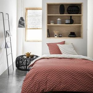 Lefebvre - Duvet Cover Set - Wit - Maroon - 100% Katoen