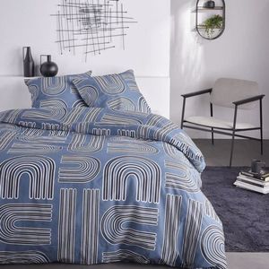 Duvet Cover Set - Blauw - Katoen - 3 Stuks