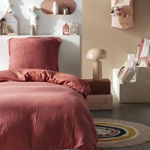 TODAY - 123334 - Bedset - Terracotta - 100% Katoengaas, Inclusief Dekbedovertrek en Kussensloop