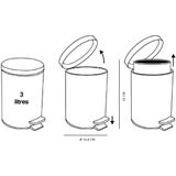 Utility - Afvalbak - 3L - Metaal - Pedaal