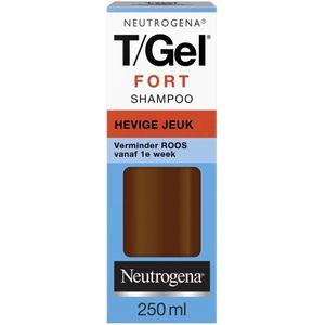 Neutrogena T/Gel Fort shampoo voor hevige jeuk, sterke shampoo voor verlichting van ernstige jeuk en vermindering van roos, 250 ml