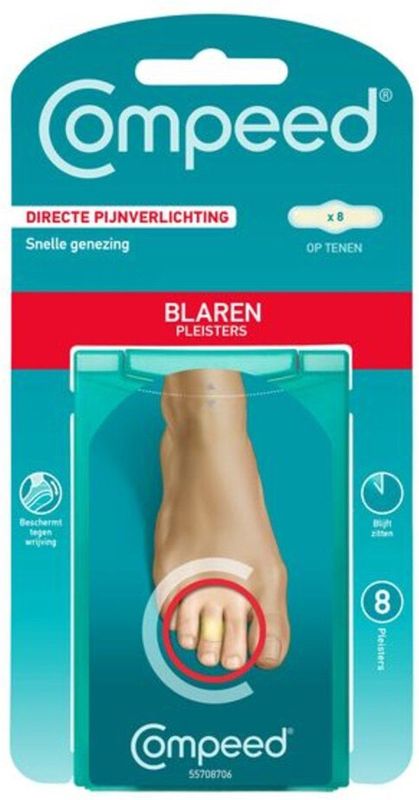 Compeed Op Tenen - Blarenpleisters - blarenpleisters bieden directe pijnverlichting, snellere genezing - 8 stuks