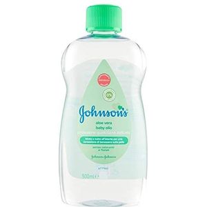 JOHNSON's Baby Vochtinbrengende olie voor baby's en baby's met aloë vera, zonder sulfaatkleurstoffen en alcohol, ideaal voor het hele gezin, 500 ml
