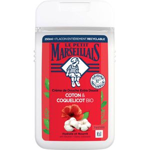 Le Petit Marseillais Extra Zachte Douchecrème Biologisch Katoen & Papaver 250 ml