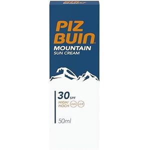 Piz Buin Mountain zonnecrème met SPF 30, zonwering speciaal voor skiën en wandelen, tegen wind en kou, 50 ml