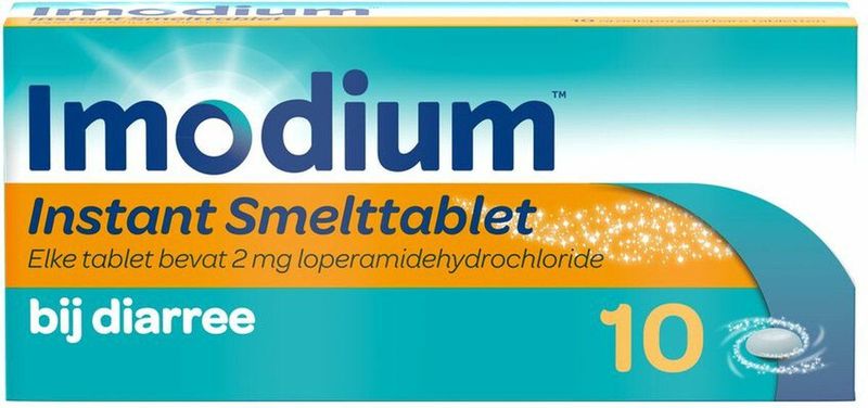 Imodium Instant Smelttablet 2 mg bij waterige diarree en langdurige diarree - diarreeremmer - anti-diarree - 1 x 10 stuks