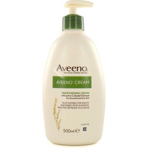 Aveeno Crème, met colloïdaal havermout, hydrateert actief de droge en gevoelige huid, regelmatig gebruik hydrateert de huid, geschikt voor volwassenen en ook baby's vanaf 3 maanden, 500 ml (verpakking kan variëren)