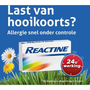 Reactine - 10mg Filmomhulde Hooikoorts Tabletten - 30 Stuks