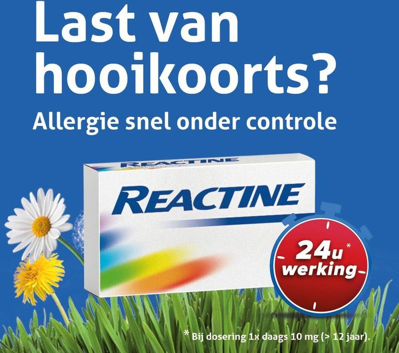 Reactine - 10mg Filmomhulde Hooikoorts Tabletten - 30 Stuks
