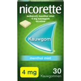 Nicorette Suikervrij Kauwgom Menthol Mint 4mg 30 stuks