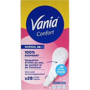 Vania - Comfort Normal Multi-Shapes Parfum Fresh - Inlegkruisjes - Doos van 28 stuks - 100% Ademend