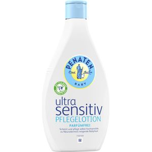 PENATEN Ultra Sensitive verzorgende lotion parfumvrij, babyhuidverzorging bodylotion zonder parfum en kleurstoffen, speciaal ontwikkeld voor zeer gevoelige babyhuid (2 x 400 ml)