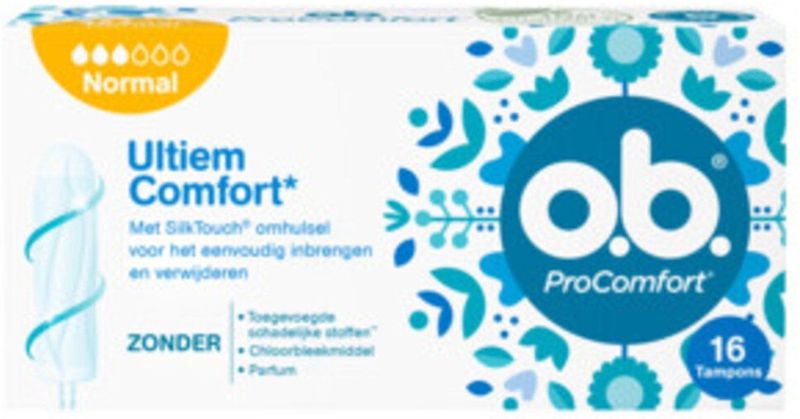 O.B. ProComfort Tampons - Normal - 16 Stuks - Dynamic Fit™ - SilkTouch™