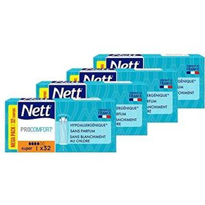 Nett Procomfort stempel zonder applicator, Super, doos met 32 stempels, 4 stuks