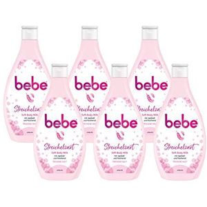 Bebe soft body milk - zacht voedende lichaamsmelk met jojoba-olie en panthenol voor een droge huid - 6 x 400 ml