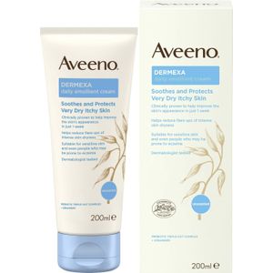 Aveeno - Dermexa Daily Emollient Cream - Verzachtende Crème - 200 ml - Voor Gevoelige Huid