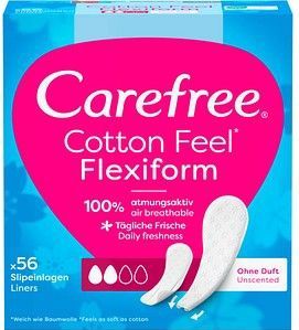 Carefree - Cotton Feel Flexiform Inlegkruisjes - 56 Stuks - Parfumvrij
