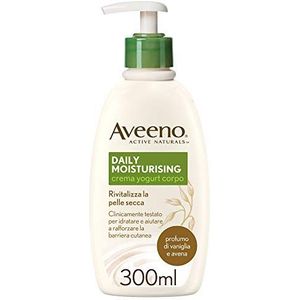 Aveeno Vochtinbrengende lichaamscrème met yoghurt, dagelijks hydraterend, vanille- en havergeur, normale huid, 300 ml