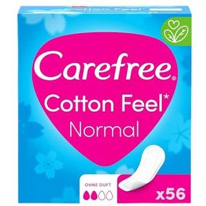 Carefree Inlegkruisje Cotton Feel normaal zonder geur 100% ademende inlegkruisjes, 56 stuks