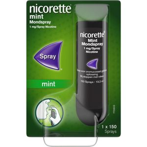 Nicorette Mondspray Freshmint 1mg/spray - nicotinevervanger - stoppen met roken - 13,2 ml (150 sprays)