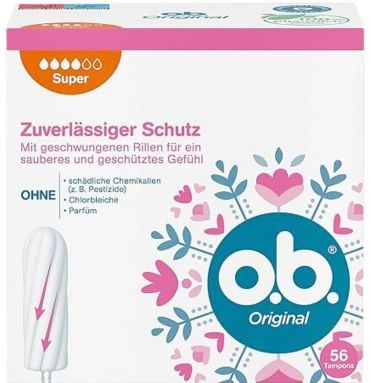 o.b. Originele Super Tampons - 56 Stuks - Plantaardige Tamponkern