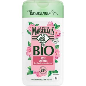 Le Petit Marseillais | Biologische verfrissende douchegel Rose Sauvage (fles van 250 ml) – 98% ingrediënten van natuurlijke oorsprong en pH-neutraal voor de huid – recyclebare en navulbare verpakking