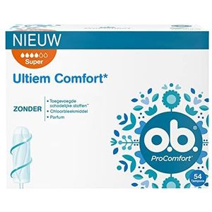 o.b.® ProComfort® Super Tampons voor de zwaardere menstruatiedagen, met Dynamic Fit™-technologie en SilkTouch® oppervlak voor ultiem comfort* en betrouwbare bescherming, 54 stuks