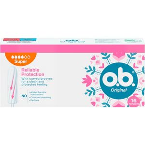 O.B. Tampons - Original Super Plus - Gebogen Groeven - 16 stuks