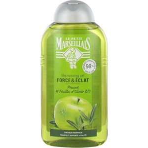 Le Petit Marseillais Shampoo Force & E0mlat voor alle haartypes, biologische appel & olijfblad, 250 ml