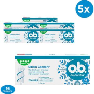 o.b.® ProComfort® Super Plus Tampons voor de zeer zware menstruatiedagen, met Dynamic Fit™-technologie en SilkTouch® oppervlak voor ultiem comfort* en betrouwbare bescherming, 16 stuks