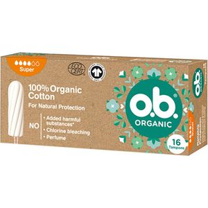 o.b. Organic - Tampons Super - 16 Stuks - 100% Katoen