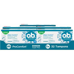 o.b. ProComfort Super Plus - tampons - tampon zeer zware menstruatiedagen - 5 x 32 stuks