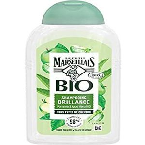 Le Petit Marseillais | Biologische shampoo glans appel & aloë vera (240 ml fles) - shampoo voor alle haartypes - 98% ingrediënten van natuurlijke oorsprong, sulfaat- en siliconenvrij