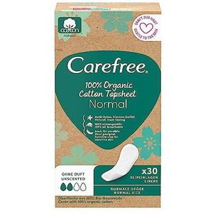 Carefree Biologische katoenen inlegkruisjes 30ct, ongeparfumeerd, hypoallergeen, dermatologisch getest