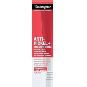 Neutrogena Anti-puistjes + dagelijks serum (30 ml), huidzuiverend gezichtsserum met reinigend salicylzuur + 10% AH/PHA-mengsel, gezichtsverzorgingsserum tegen storende en hardnekkige puistjes