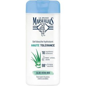 Le Petit Marseillais, Hydraterende douchegel met hoge tolerantie Aloë Vera Bio (fles van 400 ml) - 98% ingrediënten van natuurlijke oorsprong - voor alle huidtypes, ook de gevoelige
