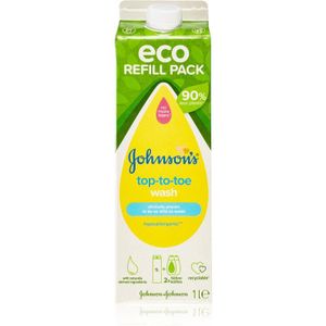 Johnson's® Top-to-Toe reinigingsgel voor lichaam en haar voor Kinderen vanaf Geboorte Vervangende Vulling  1000 ml