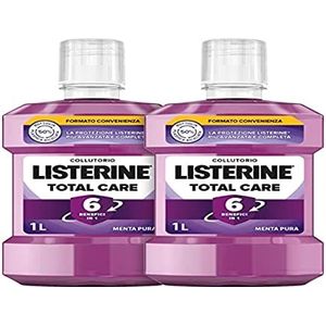 Listerine Mondwater, Total Care, Pure Munt, 6 voordelen in 1, 2 x 1 l